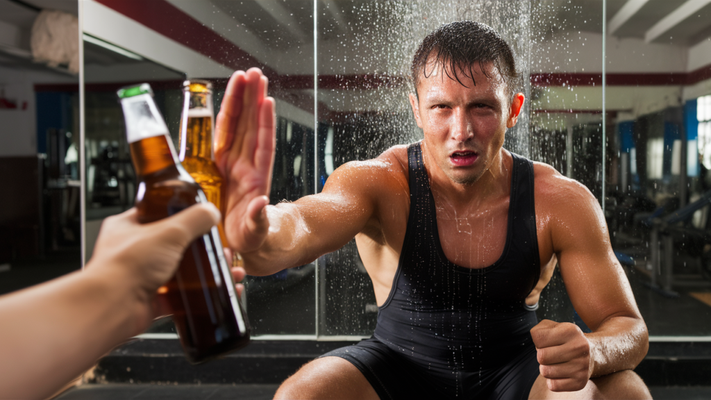 athlete qui refuse une bière