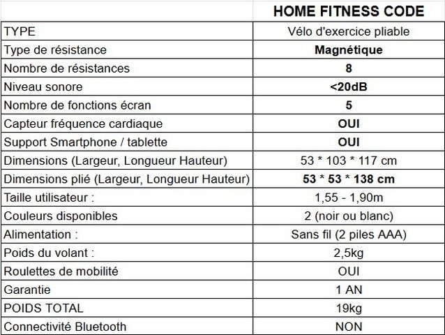 vélo pliable home fitness code avis 031